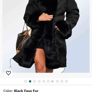 Adidas Black Faux Fur Jacket Xxl